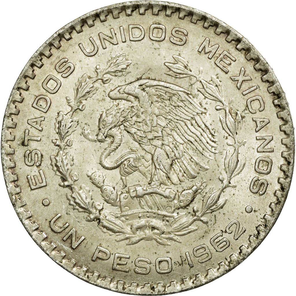Moneta, Messico, Peso, 1962, Mexico City, SPL-, Argento, KM:459