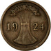 Monnaie, Allemagne, République de Weimar, 2 Rentenpfennig, 1924, Muldenhütten