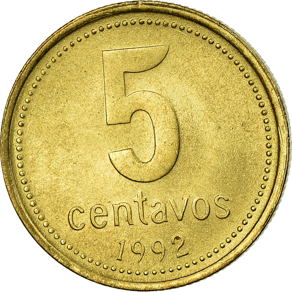 Coin, Argentina, 5 Centavos, 1992, EF(40-45), Aluminum-Bronze, KM:109