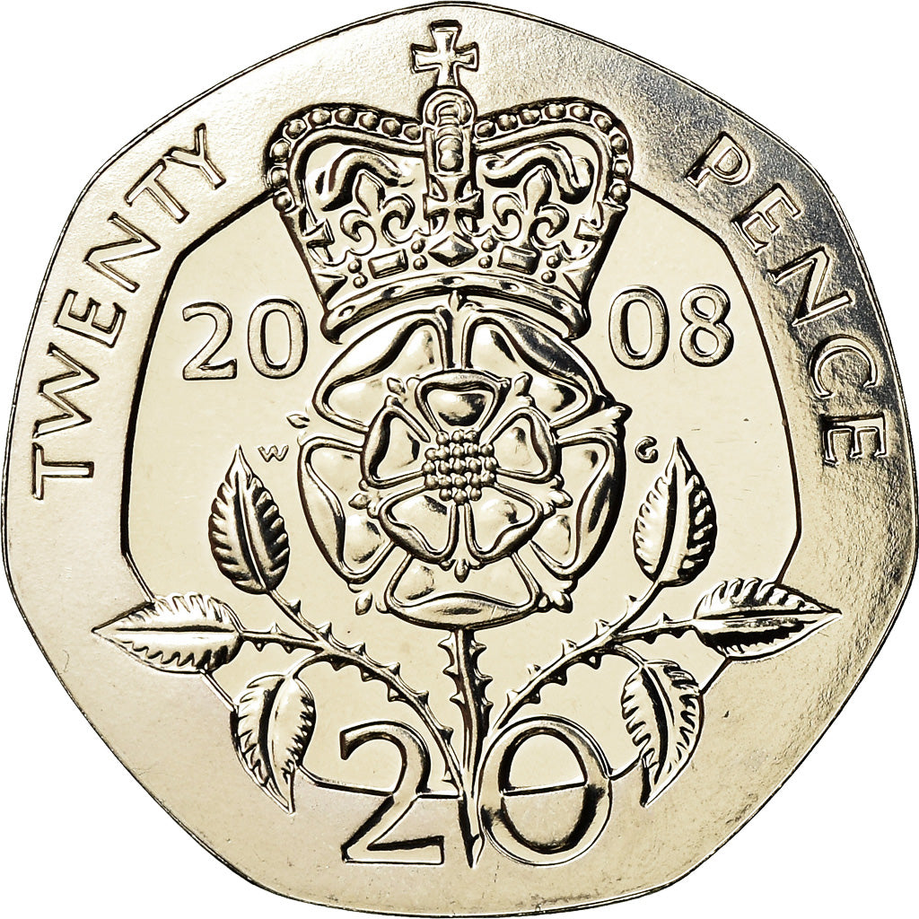Coin, Great Britain, Elizabeth II, 20 Pence, 2008, MS(63), Copper-nickel, KM:990