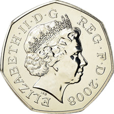 Coin, Great Britain, Elizabeth II, 50 Pence, 2008, MS(63), Copper-nickel, KM:991