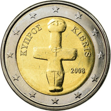 Chipre, 2 Euro, 2008, SC, Bimetálico, KM:85