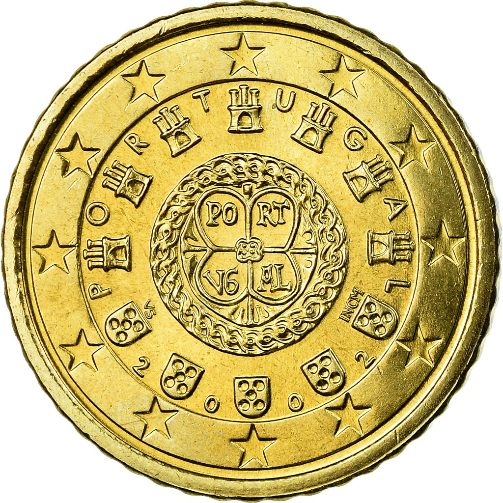 Portugal, 50 Euro Cent, 2002, UNZ, Messing, KM:745