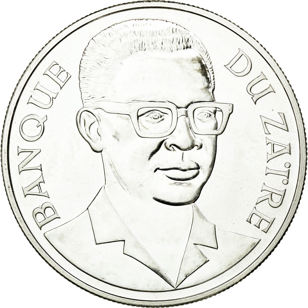 Coin, Zaire, 5 Zaïres, 1975, MS(63), Silver, KM:10