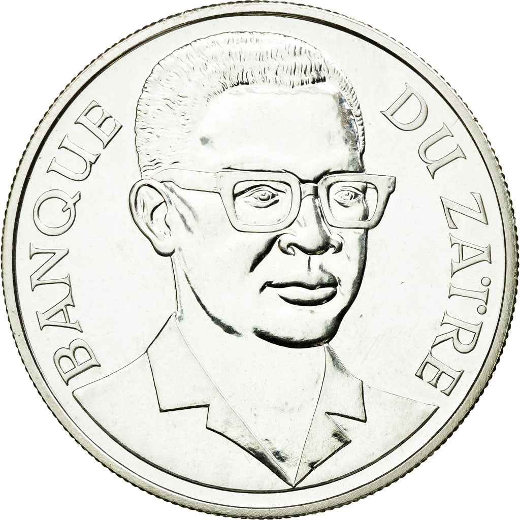 Coin, Zaire, 2-1/2 Zaires, 1975, MS(63), Silver, KM:9