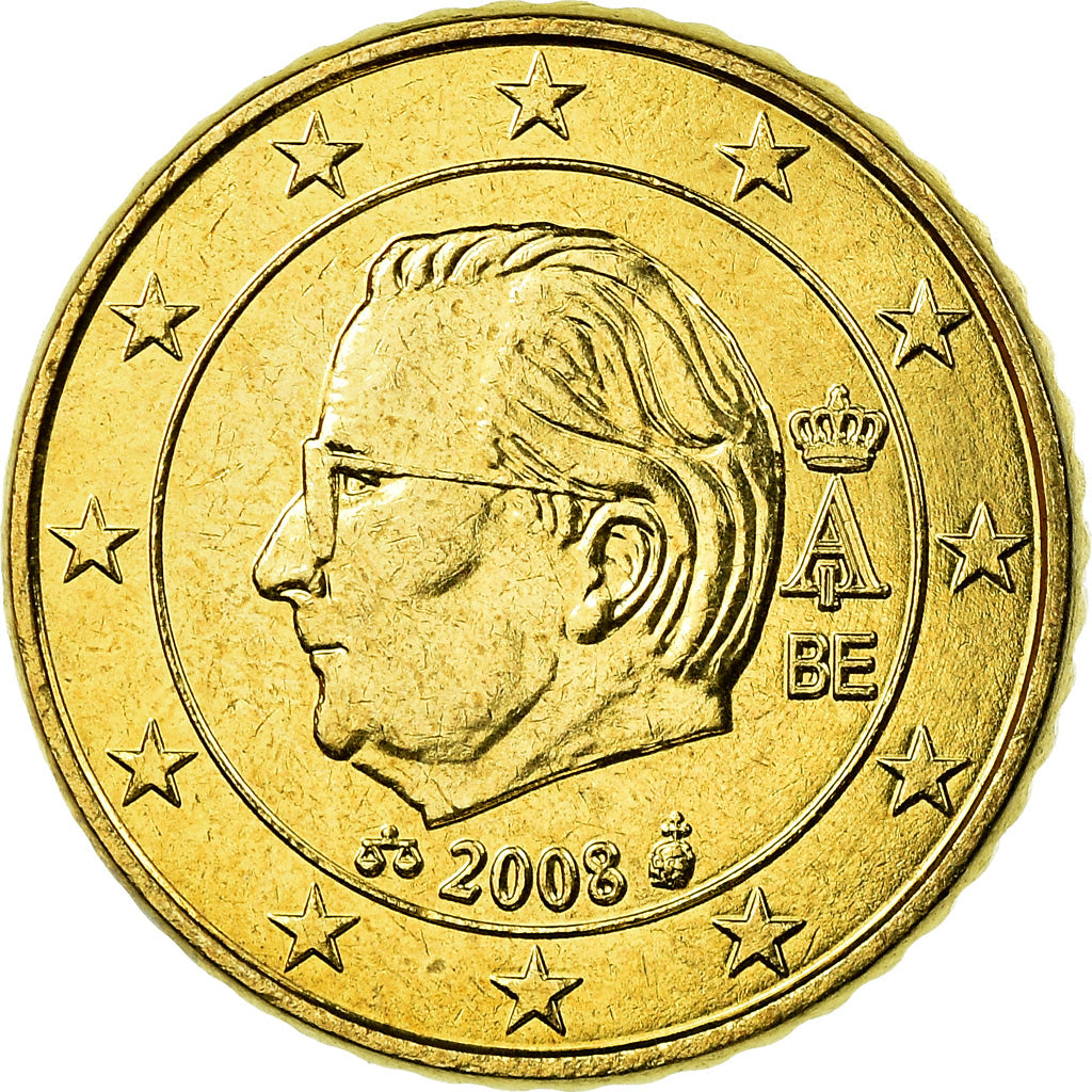 Belgien, 50 Euro Cent, 2008, VZ, Messing, KM:279