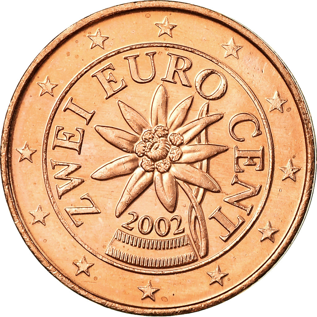 Österreich, 2 Euro Cent, 2002, UNZ, Copper Plated Steel, KM:3083