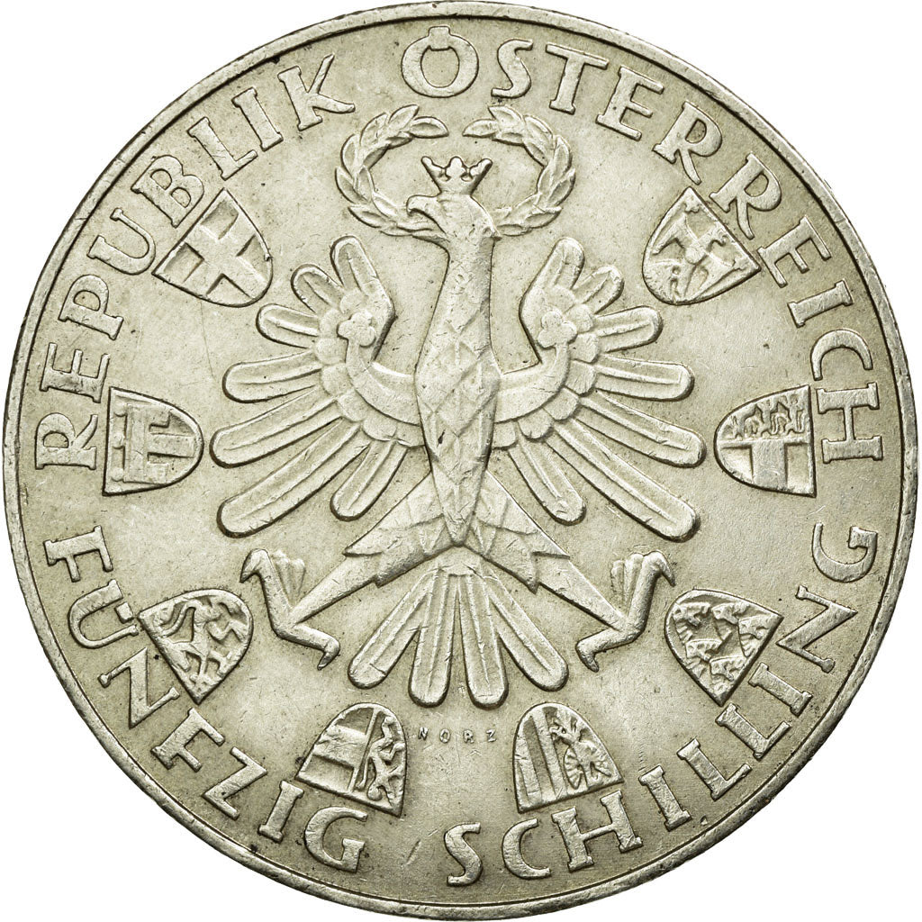 Coin, Austria, 50 Schilling, 1959, AU(50-53), Silver, KM:2888