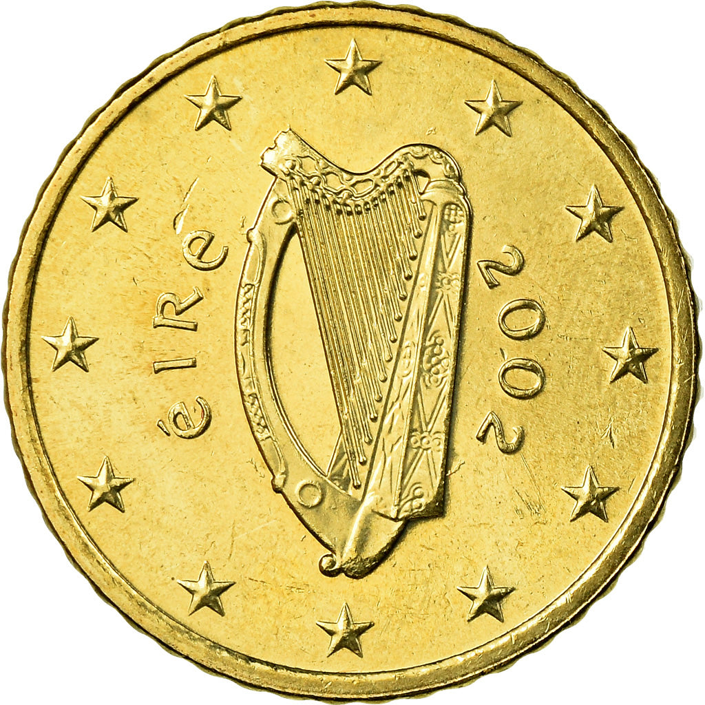 REPUBBLICA D’IRLANDA, 50 Euro Cent, 2002, SPL, Ottone, KM:37