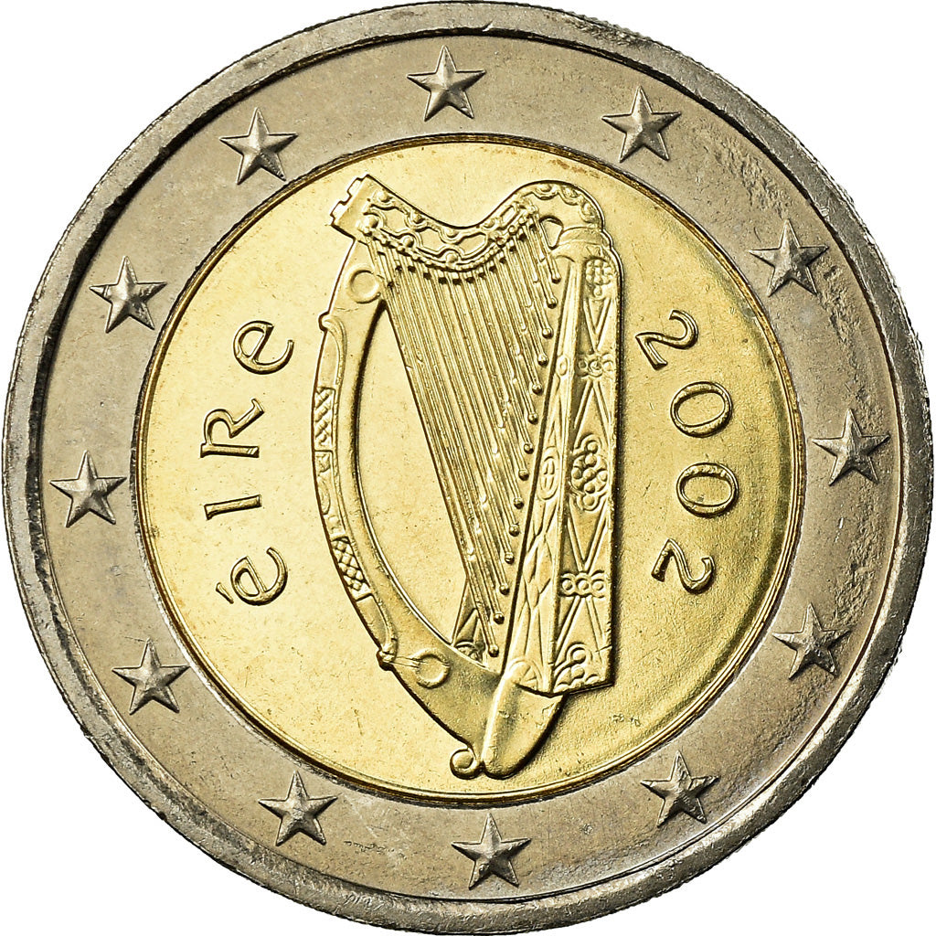 IRELAND REPUBLIC, 2 Euro, 2002, MS(63), Bi-Metallic, KM:39