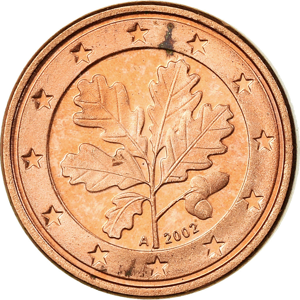 GERMANY - FEDERAL REPUBLIC, Euro Cent, 2002, MS(63), Copper Plated Steel, KM:207