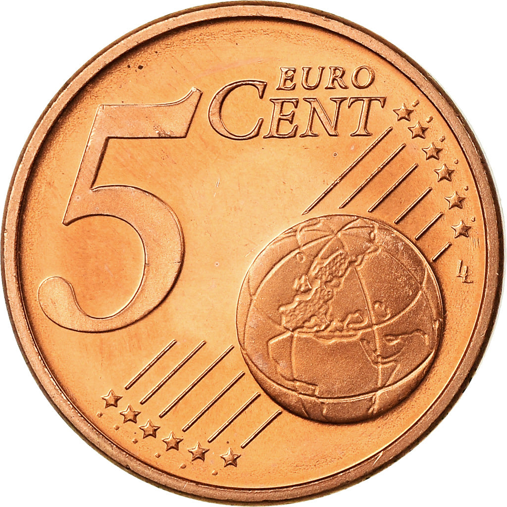 GERMANY - FEDERAL REPUBLIC, 5 Euro Cent, 2002, MS(63), Copper Plated Steel