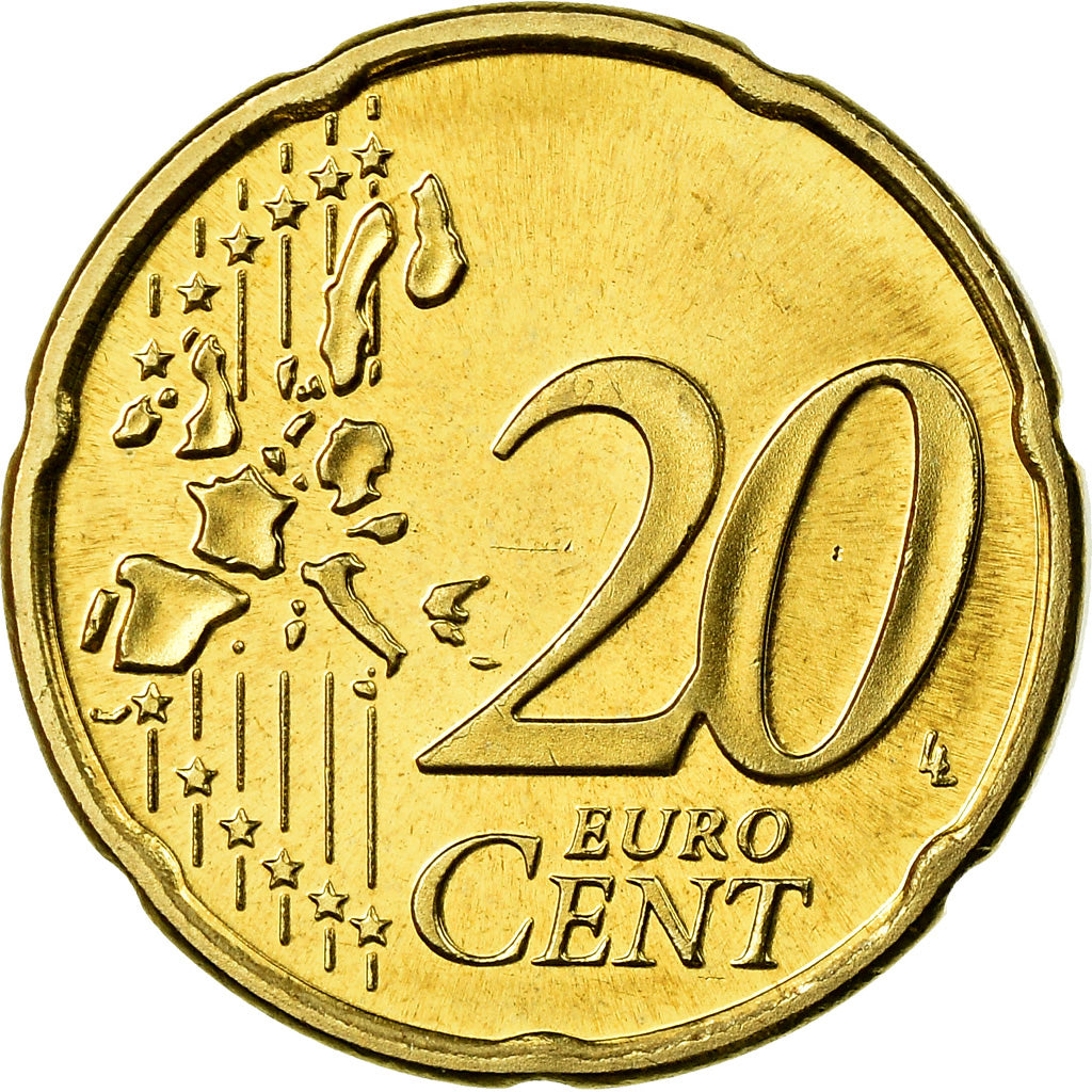 Niemcy - RFN, 20 Euro Cent, 2002, Berlin, MS(63), Mosiądz, KM:211