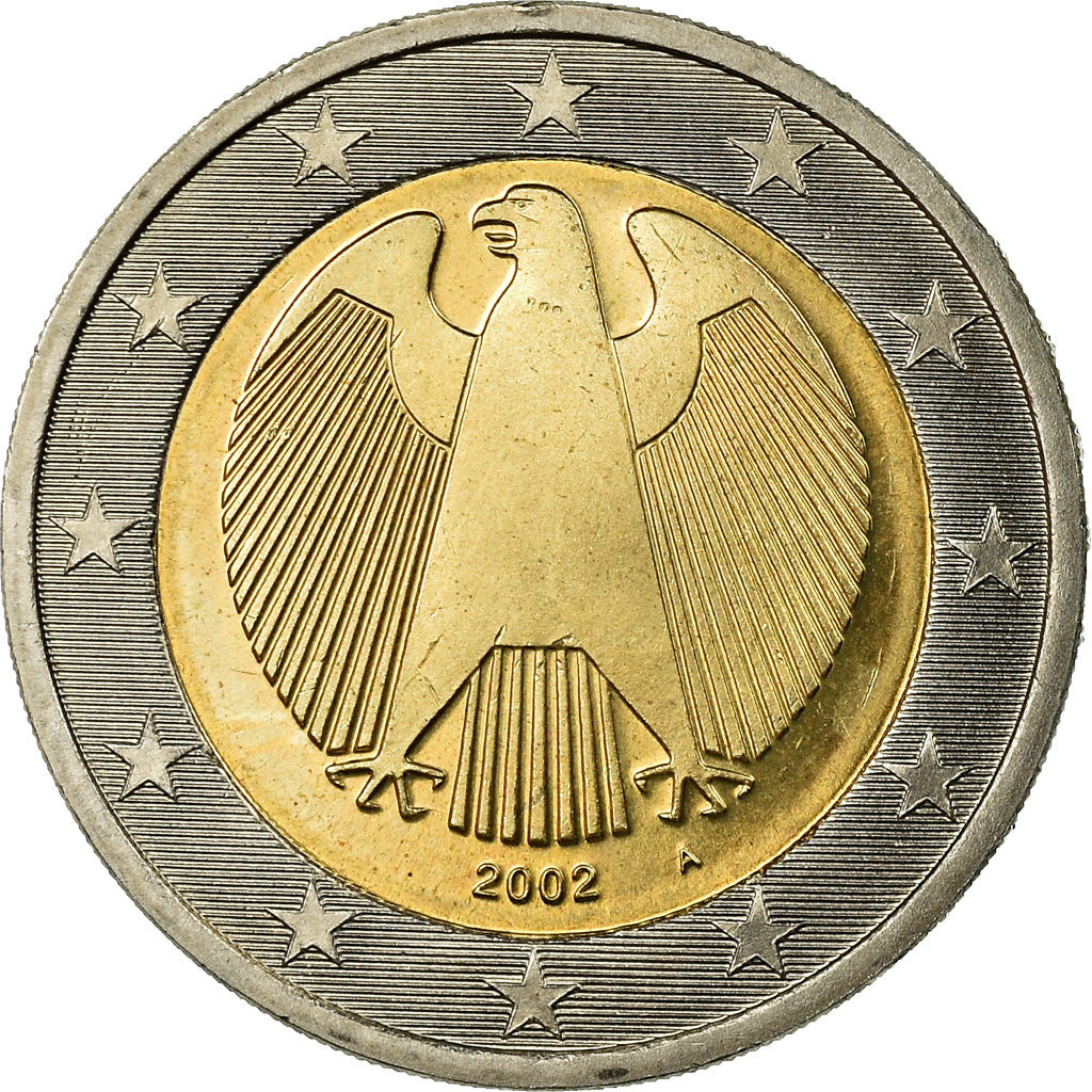 GERMANY - FEDERAL REPUBLIC, 2 Euro, 2002, MS(63), Bi-Metallic, KM:214