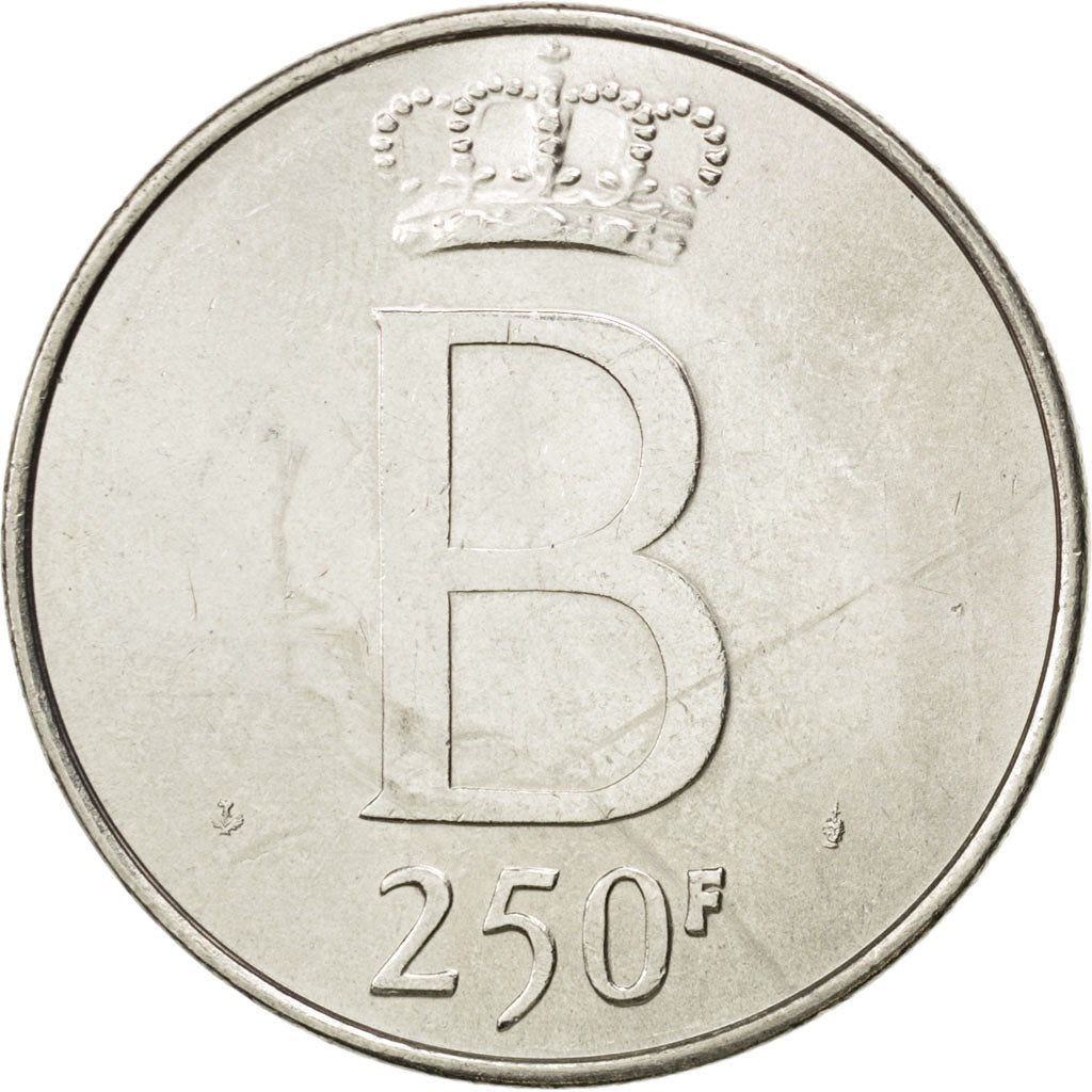 BELGIUM, 250 Francs, 250 Frank, 1971, KM #157.1, AU(50-53), Silver, 37, 24.86