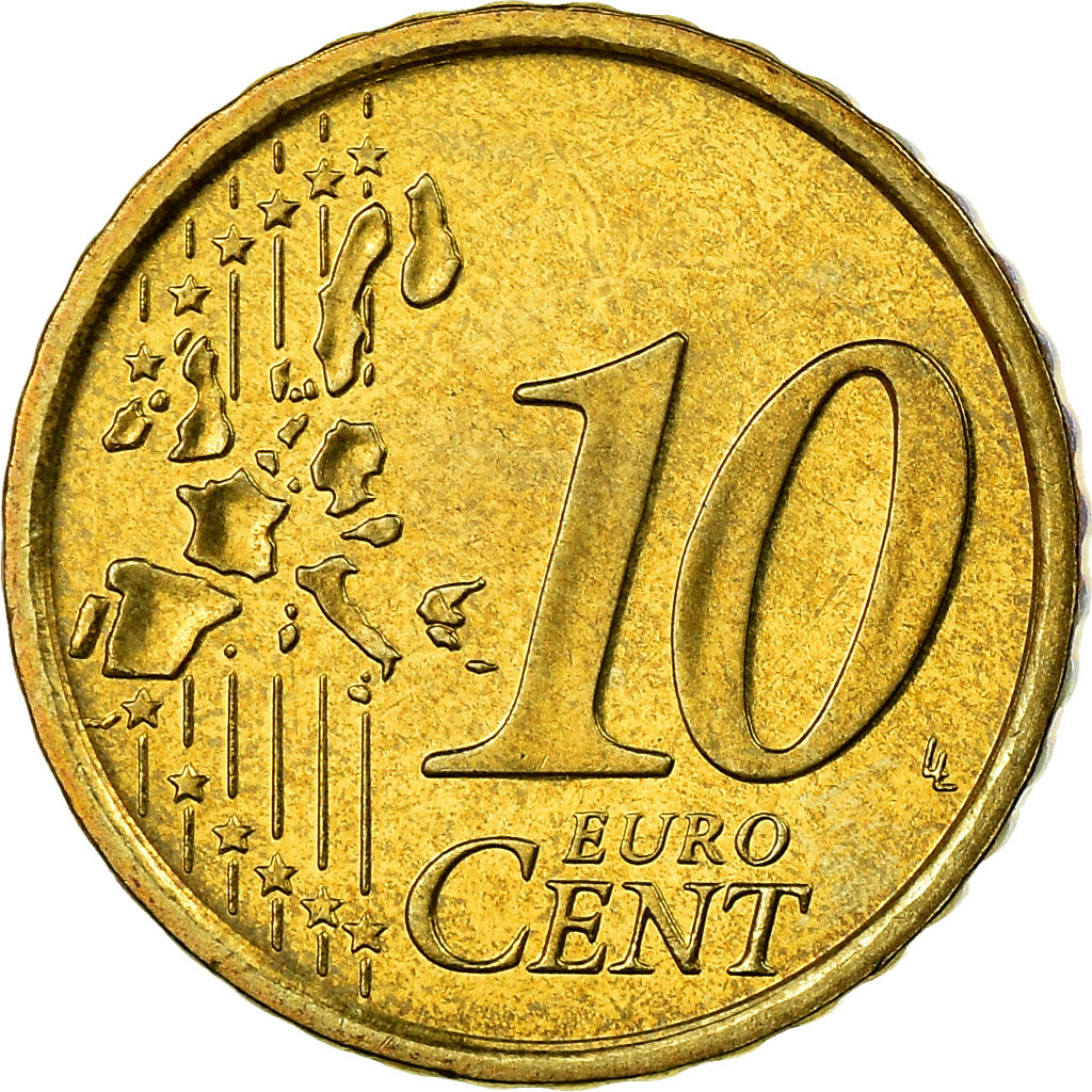 San Marino, 10 Euro Cent, 2004, MS(63), Brass, KM:443