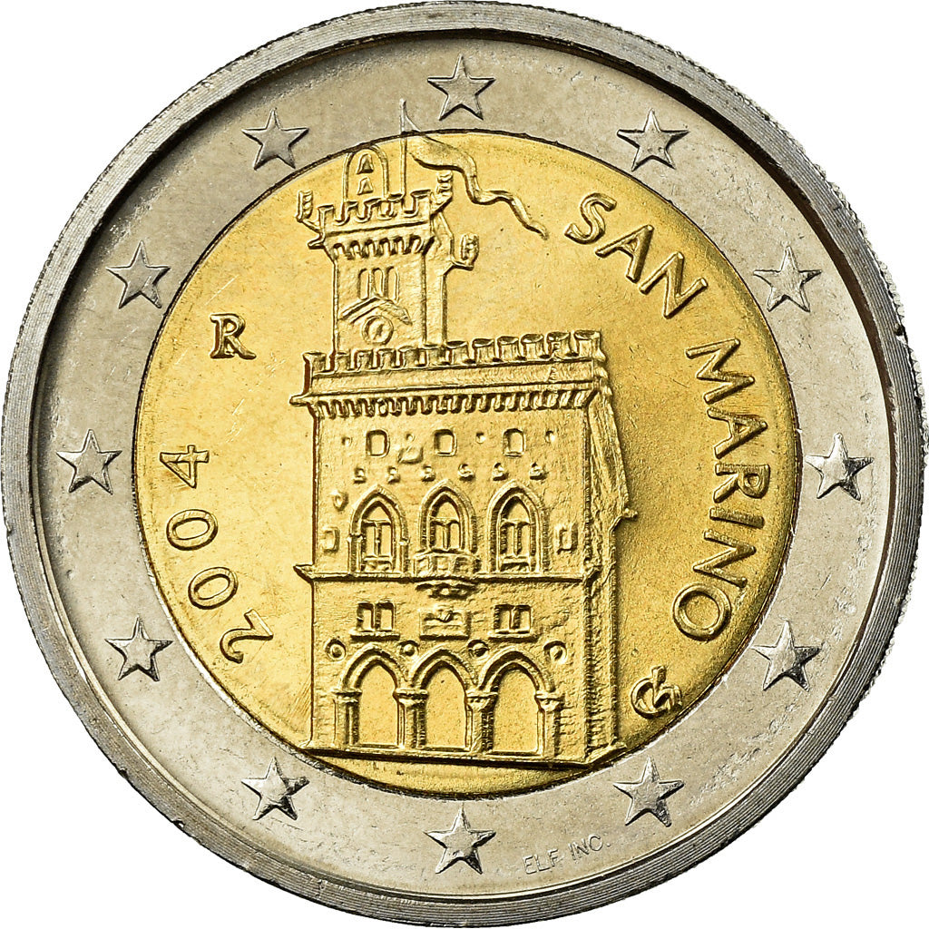 San Marino, 2 Euro, 2004, MS(63), Bi-Metallic, KM:447