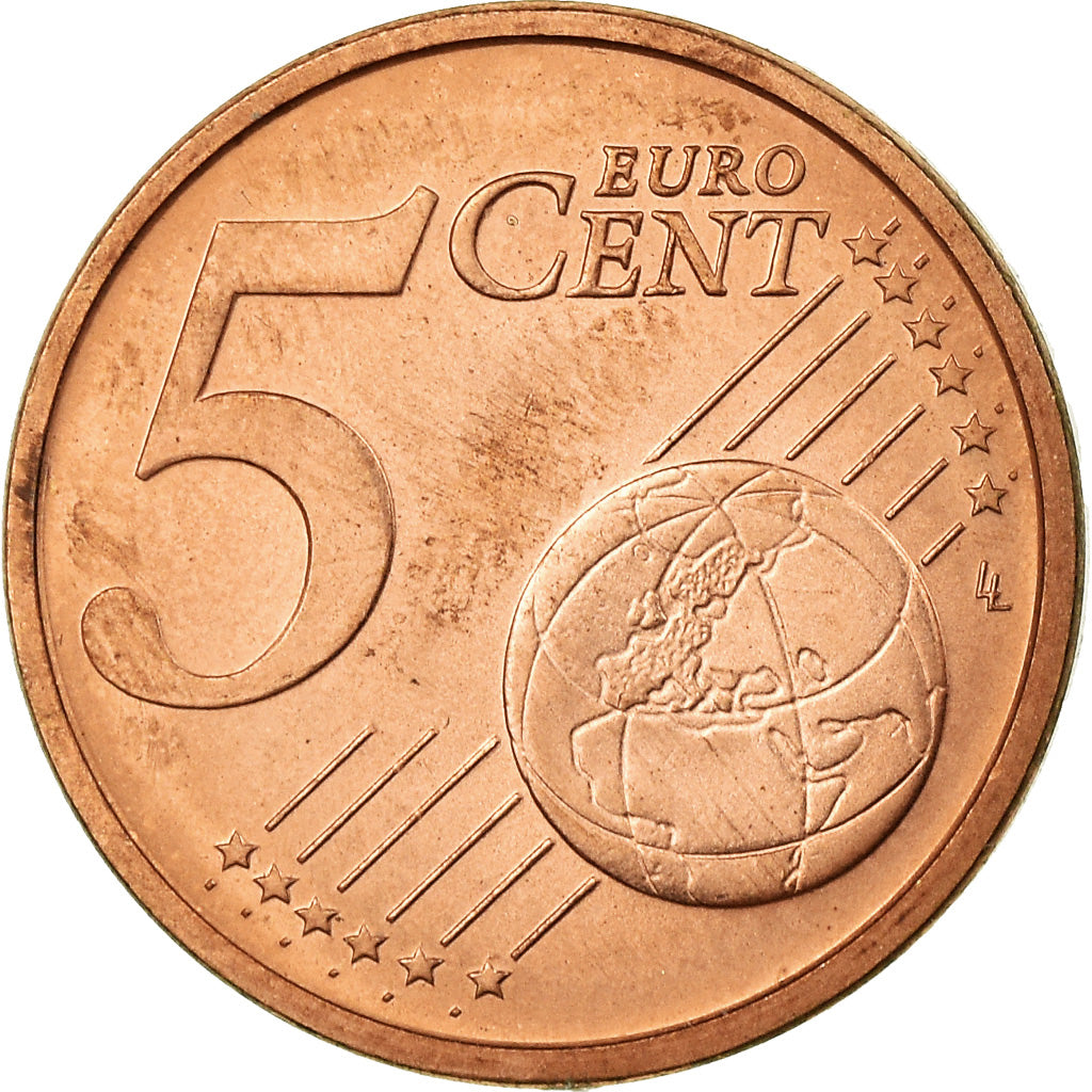 CIDADE DO VATICANO, 5 Euro Cent, 2008, MS(63), Aço Cromado a Cobre, KM:377
