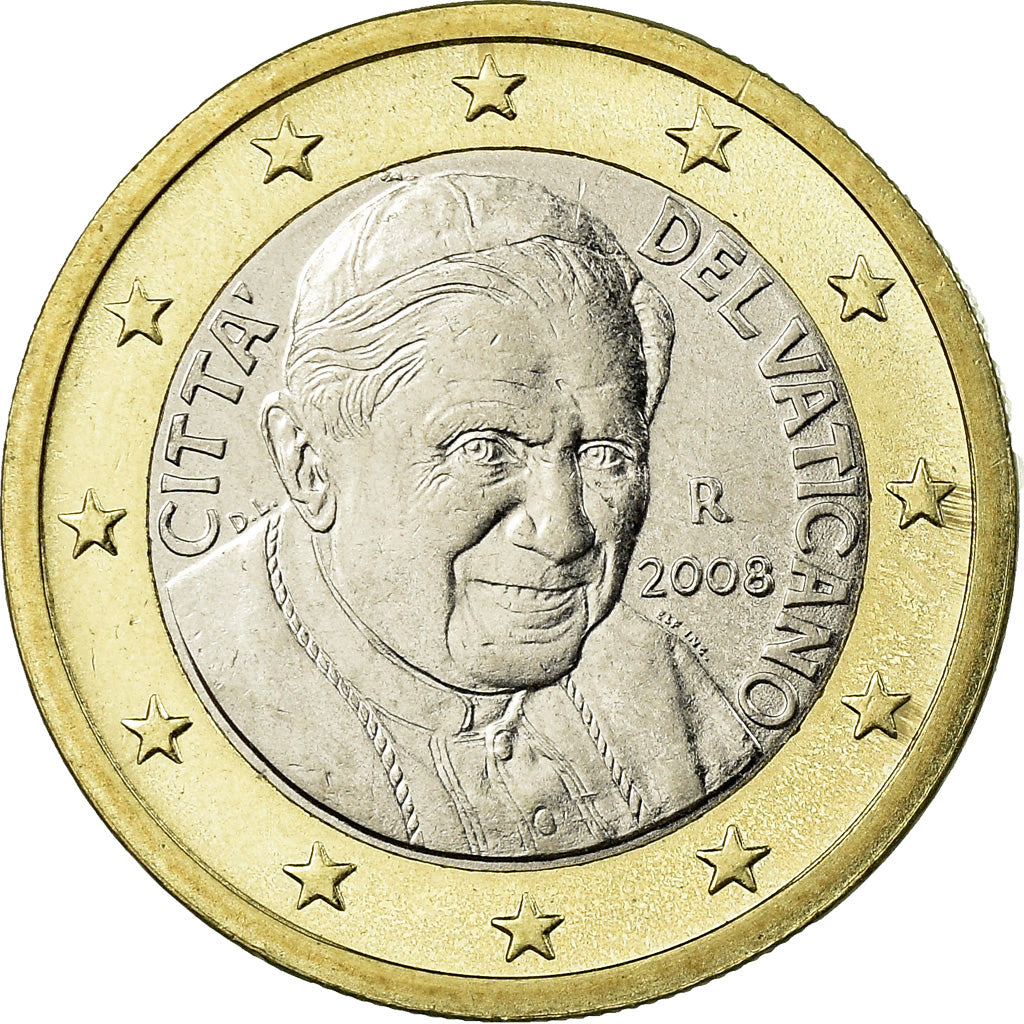 VATICAN CITY, Euro, 2008, MS(63), Bi-Metallic, KM:388