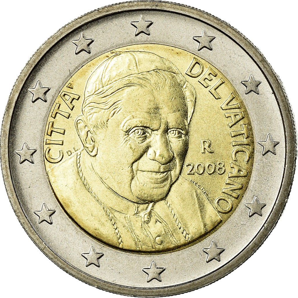 VATICAN CITY, 2 Euro, 2008, MS(63), Bi-Metallic, KM:389