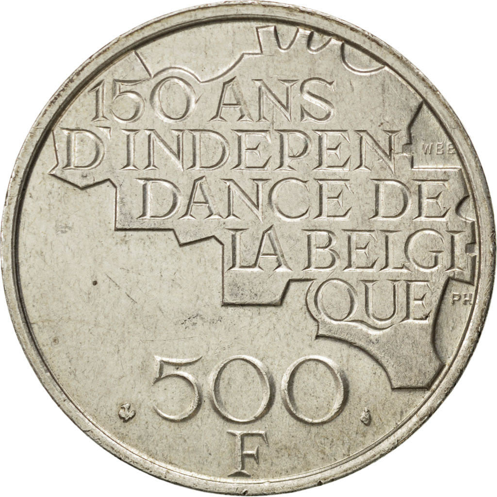 BELGIUM, 500 Francs, 500 Frank, 1980, Brussels, KM #161, EF(40-45), Silver Clad.