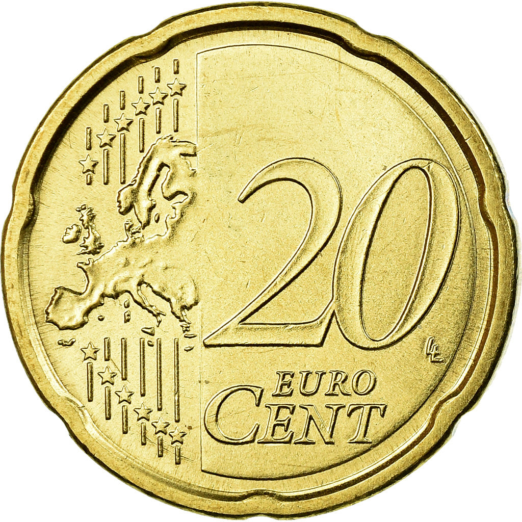 VATICAN CITY, 20 Euro Cent, 2010, MS(63), Brass, KM:386