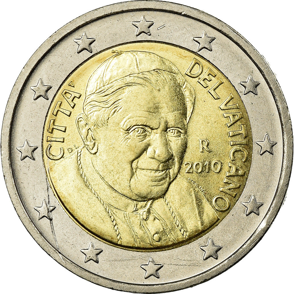 VATICAN CITY, 2 Euro, 2010, MS(63), Bi-Metallic, KM:389