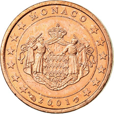 Monaco, Euro Cent, 2001, MS(63), Copper Plated Steel, KM:167