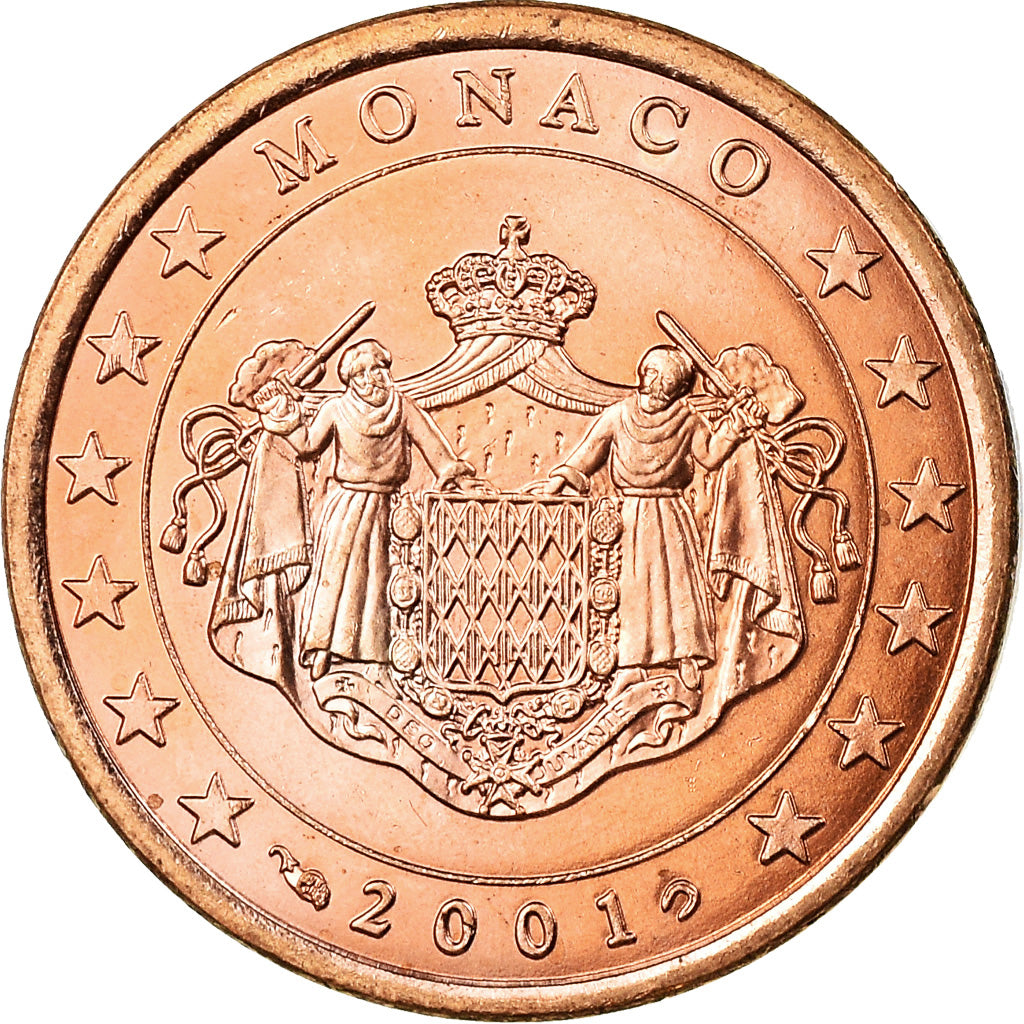 Monaco, 5 Euro Cent, 2001, MS(63), Copper Plated Steel, KM:169