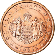 Monaco, 5 Euro Cent, 2001, MS(63), Copper Plated Steel, KM:169