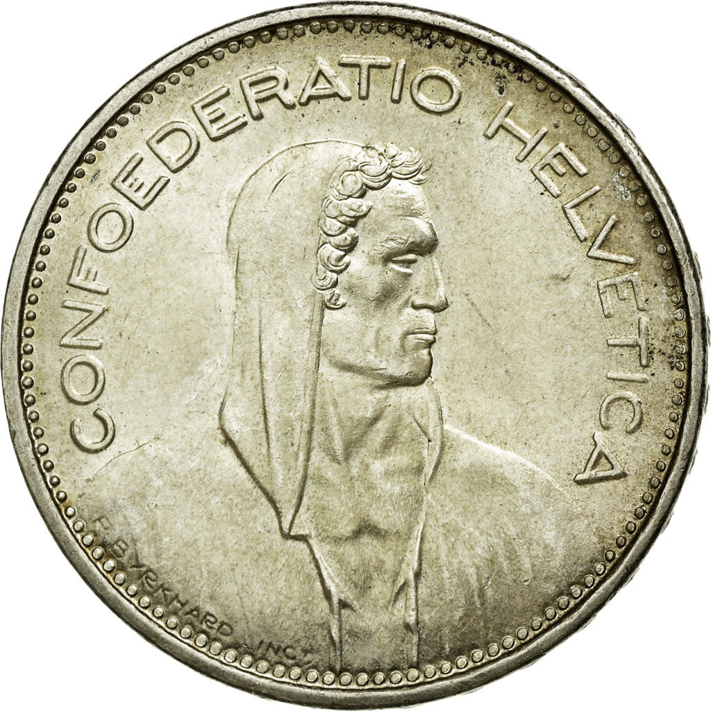 Coin, Switzerland, 5 Francs, 1965, Bern, AU(50-53), Silver, KM:40