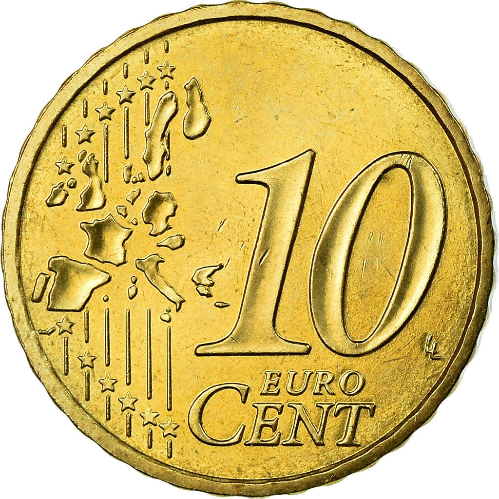 Monaco, 10 Euro Cent, 2002, SPL, Ottone, KM:170