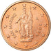 San Marino, 2 Euro Cent, 2006, MS(63), Aço Cromado a Cobre, KM:441