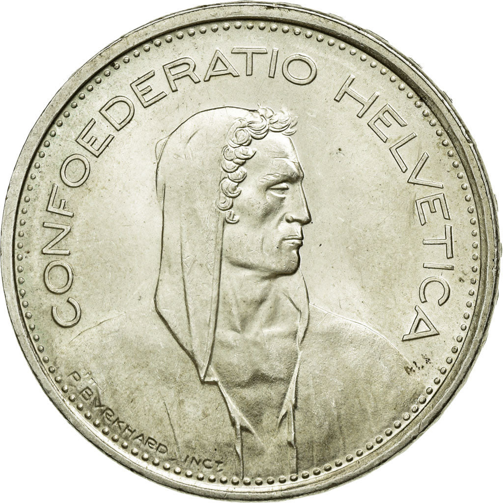 Coin, Switzerland, 5 Francs, 1967, Bern, AU(55-58), Silver, KM:40