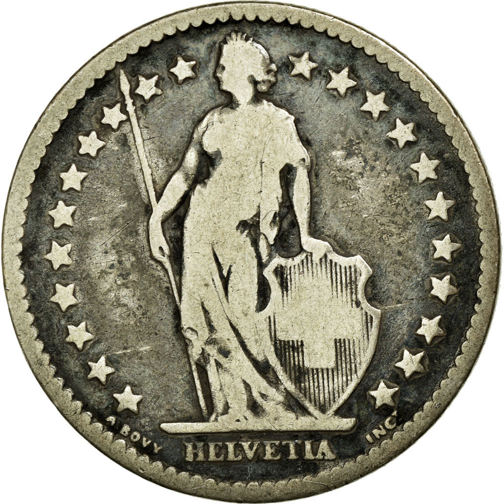 Coin, Switzerland, 2 Francs, 1874, Bern, VF(30-35), Silver, KM:21