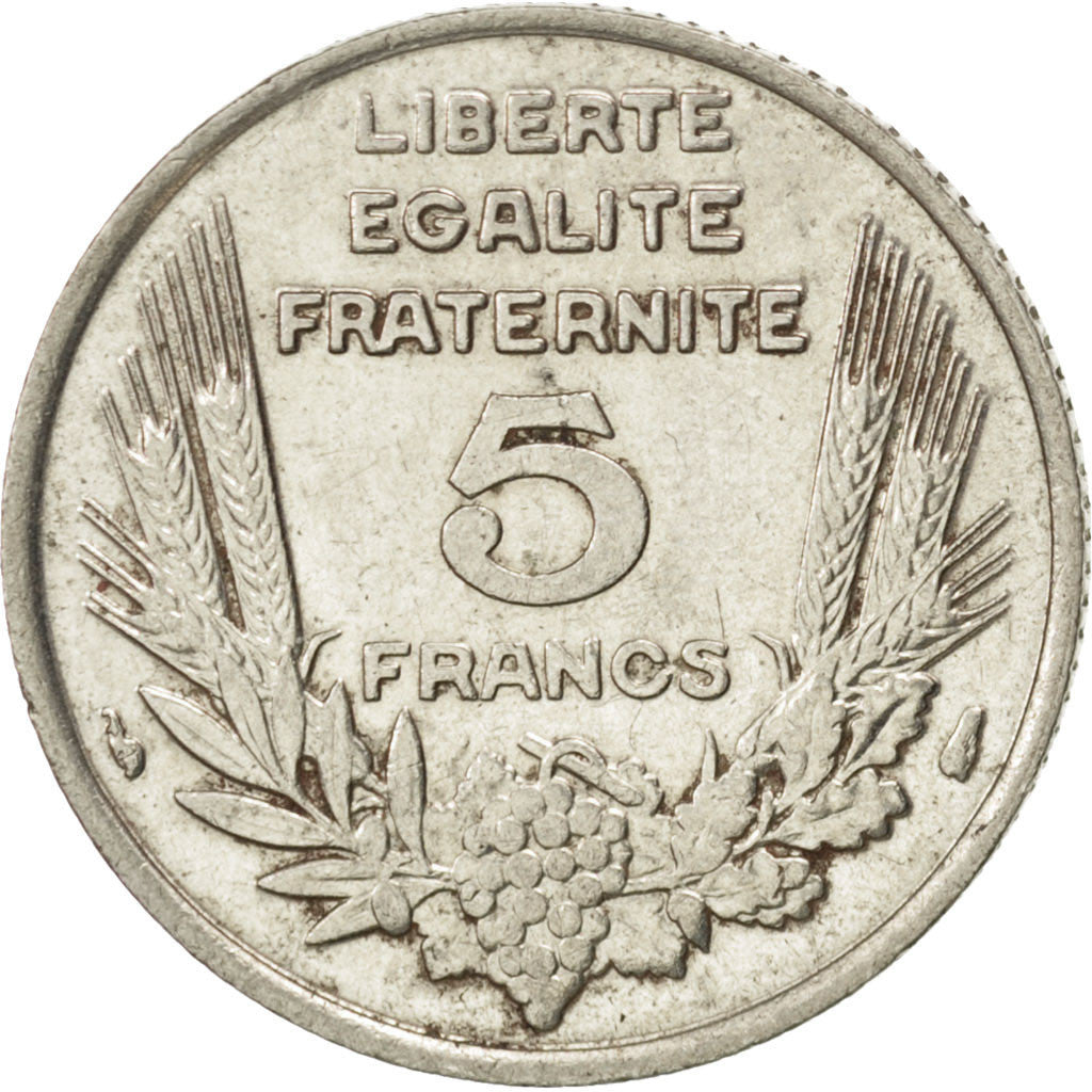 Coin, France, Bazor, 5 Francs, 1933, AU(55-58), Nickel, KM:887, Gadoury:753