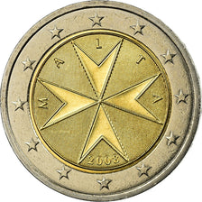 Malta, 2 Euro, 2008, Paris, MS(63), Bimetaliczny, KM:132