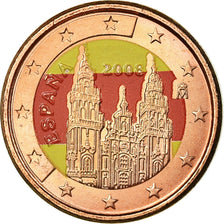 Spain, Euro Cent, 2008, Colorised, MS(63), Copper Plated Steel, KM:1040