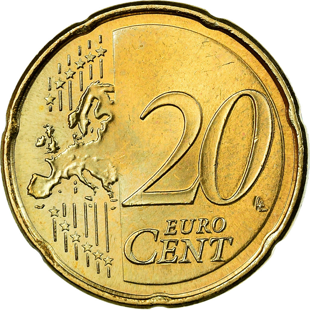 Spagna, 20 Euro Cent, 2008, Colorised, SPL, Ottone, KM:1071