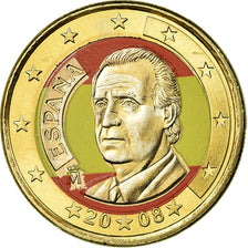 Spagna, Euro, 2008, Colorised, SPL, Bi-metallico, KM:1073