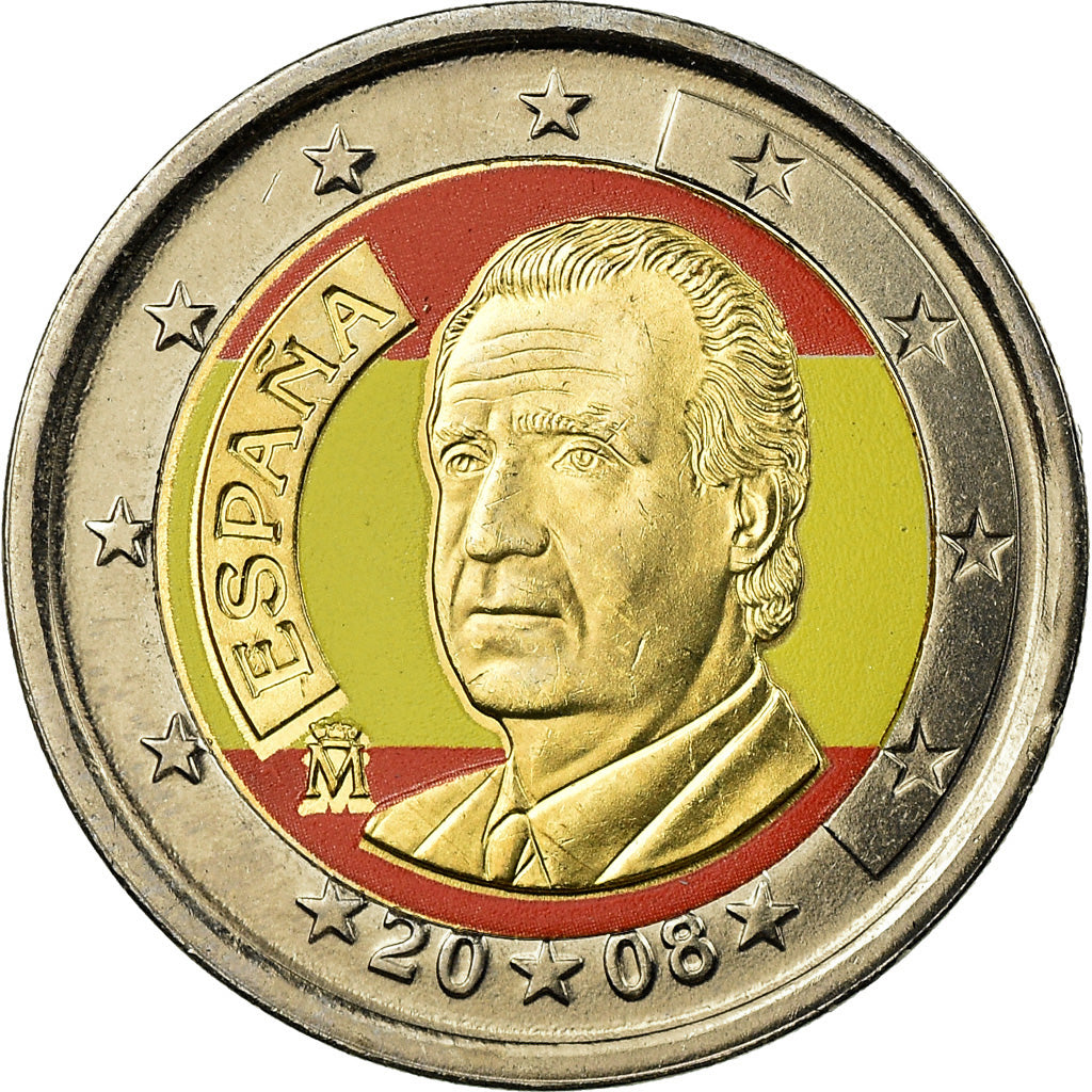 Spain, 2 Euro, 2008, Colorised, MS(63), Bi-Metallic, KM:1074