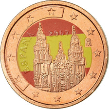Spain, 2 Euro Cent, 2007, Colorised, MS(63), Copper Plated Steel, KM:1041