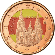 Spain, 5 Euro Cent, 2005, Colorised, MS(63), Copper Plated Steel, KM:1042