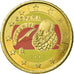 Hiszpania, 50 Euro Cent, 2001, Madrid, Colourized, MS(63), Mosiądz, KM:1045