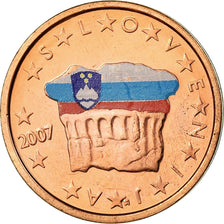 Slovenia, 2 Euro Cent, 2007, Colorised, MS(63), Copper Plated Steel, KM:69