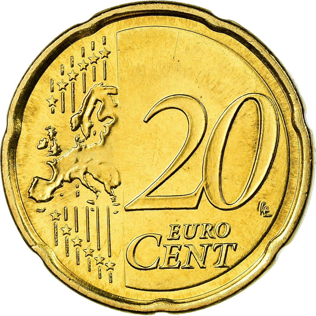 Slovenia, 20 Euro Cent, 2007, Colorised, MS(63), Brass, KM:72