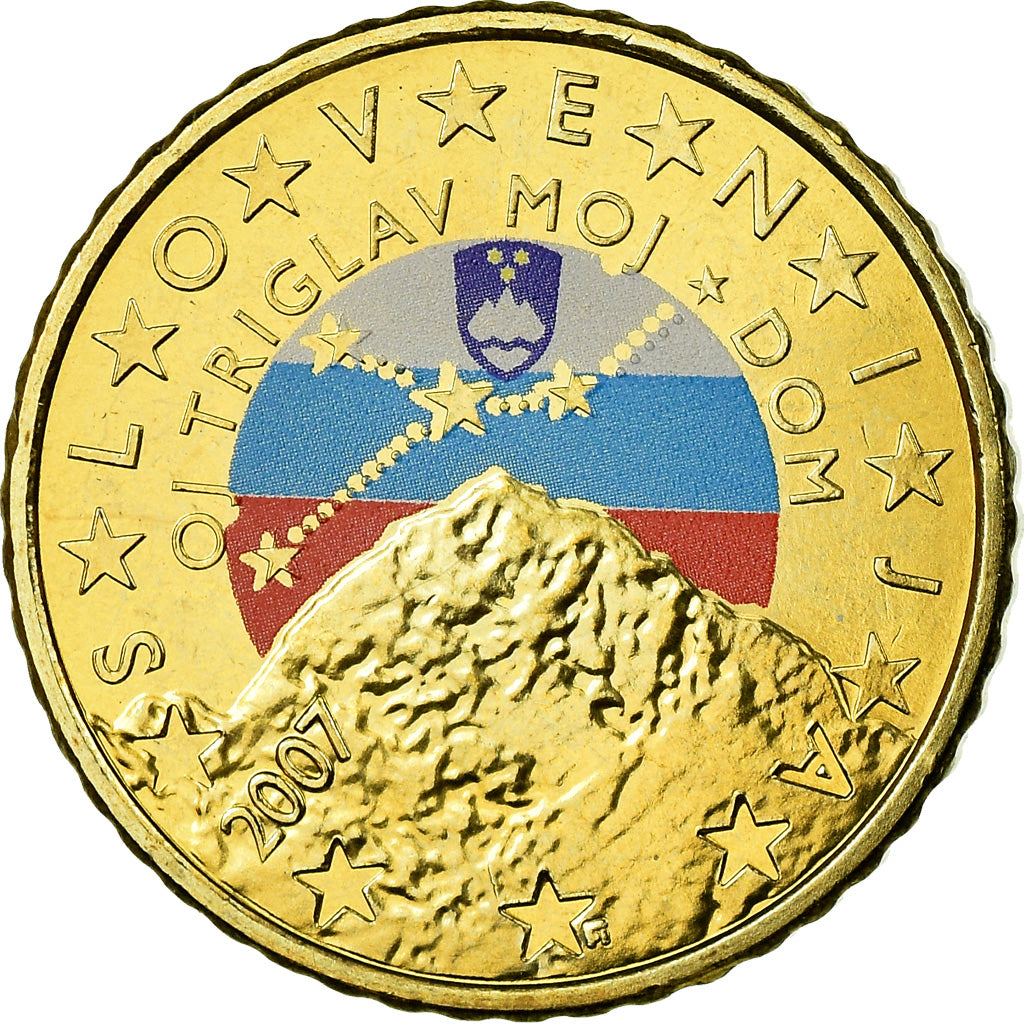 Slovenia, 50 Euro Cent, 2007, Colorised, MS(63), Brass, KM:73