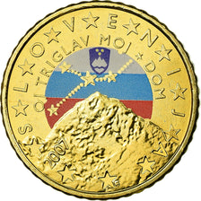 Slovenia, 50 Euro Cent, 2007, Colorised, MS(63), Brass, KM:73