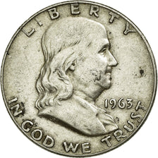 Coin, United States, Franklin Half Dollar, Half Dollar, 1963, U.S. Mint, Denver