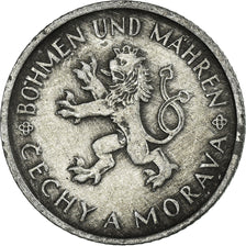 Coin, BOHEMIA & MORAVIA, Koruna, 1943, EF(40-45), Zinc, KM:4